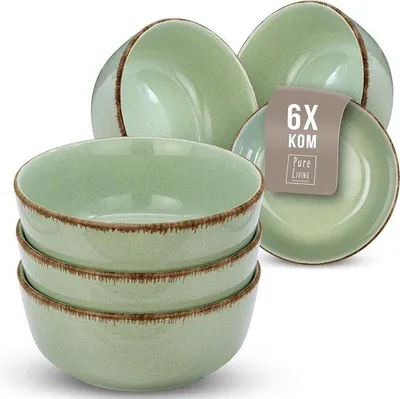 Produktbild von Famanu Müslischalen Set 6-teilig - Moderne Keramik in Grün