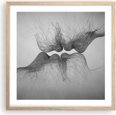 Produktbild von Gerahmtes Poster - Rahmen in heller Eiche - Kuss Liebe Paar - 50x50 cm - Wand Bild - Wanddeko - Wandbilder - Kunstposter - Wandposter - Bilderrahmen - Bilder - Kunstdruck - P2NAC50x50-4967