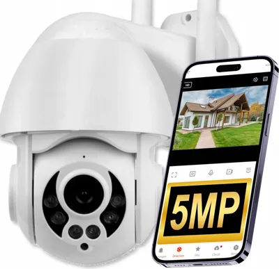 Produktbild von Ip Kamera Wifi 5Mp Drehbar 4X Zoom Mit Bewegungsverfolgung, Microsd, Audio Ir