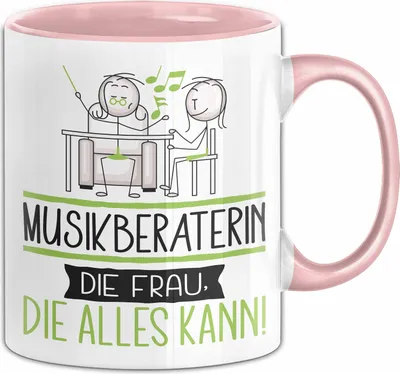 Produktbild von Musikberaterin Geschenk Tasse Becher Die Frau Die Allen Kann Geschenkidee für eine Musikberaterin Lustig (Rosa)
