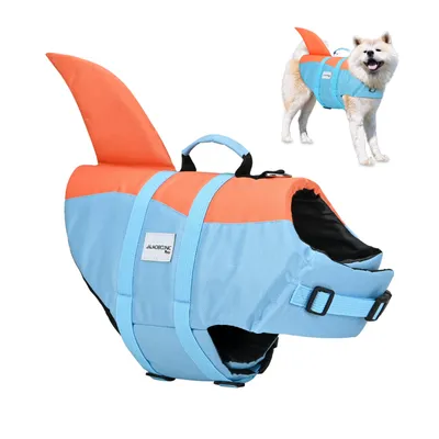 Produktbild von Hundeschwimmweste Mobiclinic Verstellbares Geschirr Leine Ring Griff Leichtgewicht Dekorative Flosse Sharky L