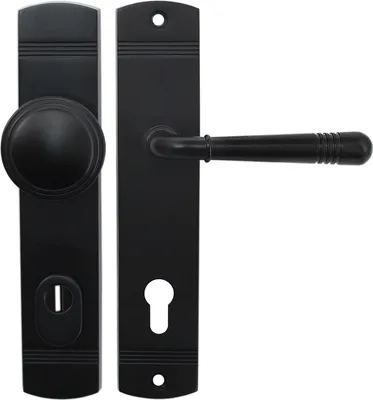 Produktbild von Haustür Schutzbeschlag 2316 LS Schwarz HS 92 mm mit Knauf - ZA