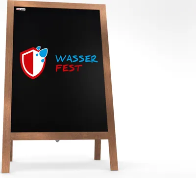 Produktbild von ALLboards Kundenstopper Wasserfest mit lackiertem Holzrahmen 100x60cm, Werbetafel, Gehwegaufsteller, Aufsteller, Straßenreiter, Kreide