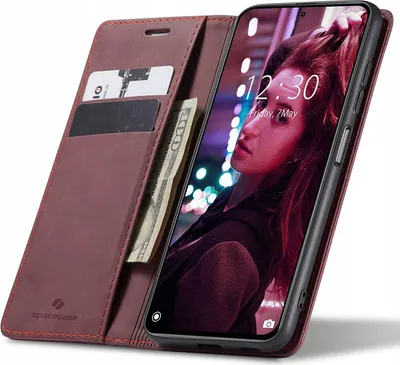 Obrázok produktu pre Puzdro na telefón s chlopňou SPACECASE Wallet pre Poco F3 / Mi 11i Red