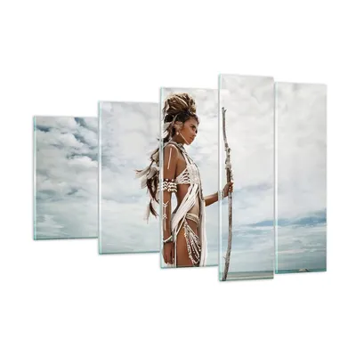 Produktbild von Bilder auf glas - 5 Teile - Brennen Mann Frau - 150x100cm - Glasbilder - Wandbilder - Bilder - zum Aufhängen bereit - Wanddekoration aus Glas - Glas Bilder - Wandbild auf Glas - GEG150x100-4275