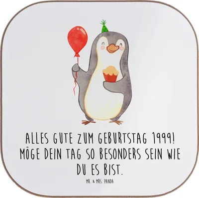 Produktbild von Mr. & Mrs. Panda Untersetzer für Gläser 1999 Geburtstag - Weiß - Geschenk, Wünsche, liebevolle Geburtstagsgrüße, Geburtsjahr, Tischuntersetzer, Coaster, Tischschoner