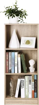 Produktbild von Hoppa! Bücherregal mit 3 Fächern, verstellbare Regale - Eiche - Holz