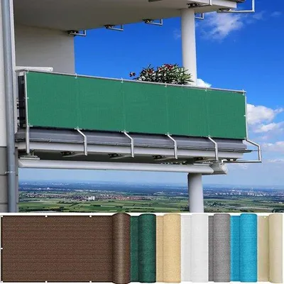 Obrázek produktu pro Zahradní zástěna na balkon – ochranná zástěna – zajištění soukromí – ochrana proti UV záření – 125 x 1000 cm – tmavě zelená