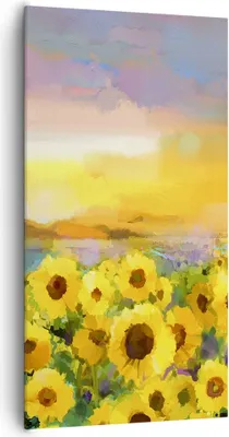 Produktbild von Bild auf Leinwand - Leinwandbild - Sonnenblumen Blume - 65x120cm - Wand Bild - Wanddeko - Leinwanddruck - Bilder - Kunstdruck - Wanddekoration - Leinwand bilder - Wandkunst - PA65x120-3775
