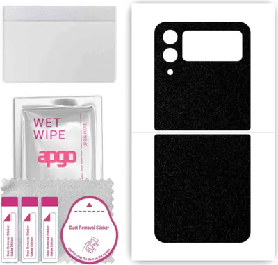 Produktbild von apgo Rückseite Schutzfolie, Skin, kompatibel mit Samsung Galaxy Z Flip4, Hinten Displayschutzfolie aus Vinylfolie, kratzfest, einfache Montage - Mattschwarz