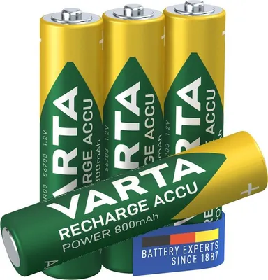 Immagine prodotto di 10X Varta 43461 Pronta all'uso AAA (Micro)/HR03 (56703) - 800 mAh, 4 pz. Blister - Batteria ricaricabile LSD-NiMH (pronta all'uso), 1,2 V
