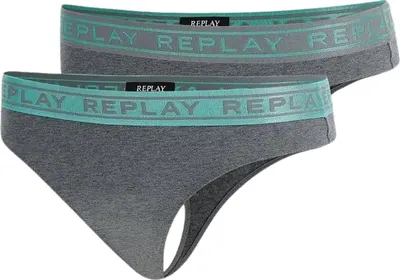 Produktbild von Replay Unterhose Damen-Strings mit Logo-Bund 2er Pack