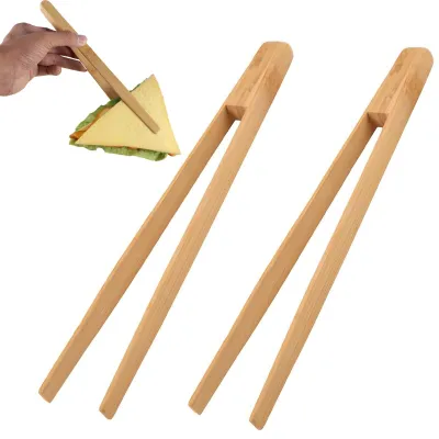 Productafbeelding van Set van 2 houten grilltangen van 25 cm