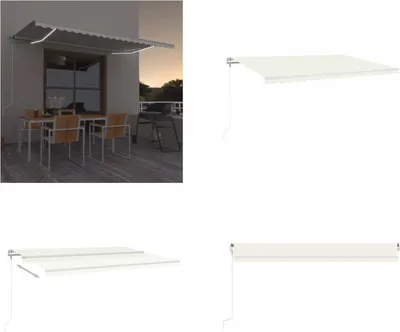Produktbild von vidaXL Automatische Markise mit LED & Windsensor 500x350 cm Creme - Markise - Markisen - Sonnendach - Sonnendächer