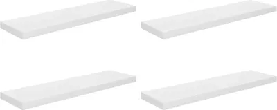 Produktbild von vidaXL Schweberegale 4 Stk. Hochglanz-Weiß 90x23,5x3,8 cm MDF