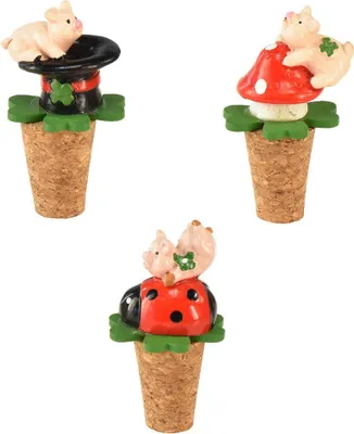 Produktbild von Weinkorken Sektverschluss Glücksbringer Dekoration Partyaccessoires, 3 Stück