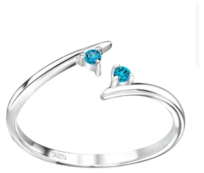 Produktbild von Zehenring Zehring zwei blaue Zirkonias 925 Silber