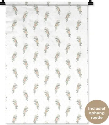 Produktbild von MuchoWow® Wandteppich Wandbehang Blumen - Blätter - Muster 60x90 cm Tapisserie Dekoration Wandtuch - Foto-Teppich - Abwaschbar