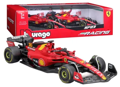 Produktbild von Bburago Geschenkpack Ferrari SF-23 2 Modellautos Diecast Maßstab 1:43 Leclerc #16 Monza-Lackierung