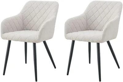 Produktbild von xonox.home Stuhl 2er Set Lea Webstoff creme (B/H/T): 56 x 83 x 60 cm