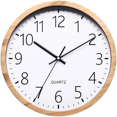 Produktbild von Runde Holzuhr 30cm schwarz stil Modern