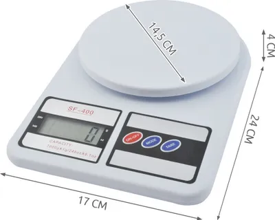 Produktbild von Elektronická kuchyňská váha 10kg, bílá, ABS a sklo, s velkým displejem