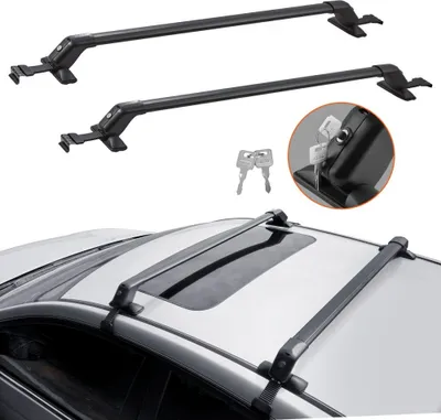 Produktbild von Universeller Aluminium-Dachträger-Querstange 108 cm - Dachschloss - 2 Stück - Leicht und stabil - Ideal für Autos und Transportlösungen