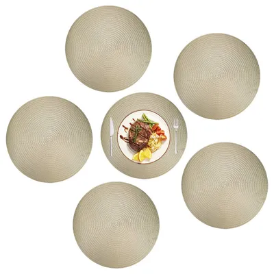 Productafbeelding van Set van 6 PVC placemats - Wasbaar en hittebestendig - Goud