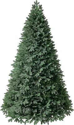 Produktbild von Dehner Künstlicher Weihnachtsbaum Tanne Alva, mit LED Beleuchtung warmweiß, Höhe ca. 240 cm, Metall/Kunststoff, grün