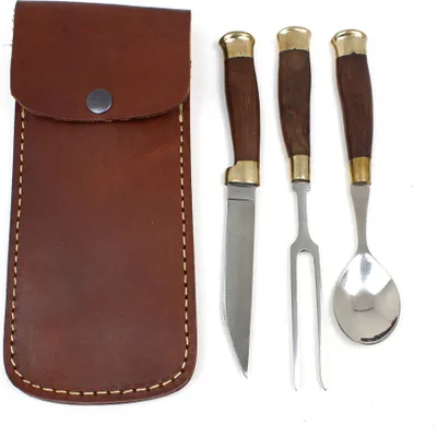 Produktbild von Besteckset Fuhrmann 4-teilig Edelstahl Holzgriff