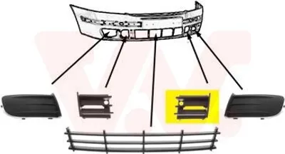 Produktbild von VAN WEZEL Lüftungsgitter Grill Stoßfänger für SKODA Octavia II Combi (1Z5)