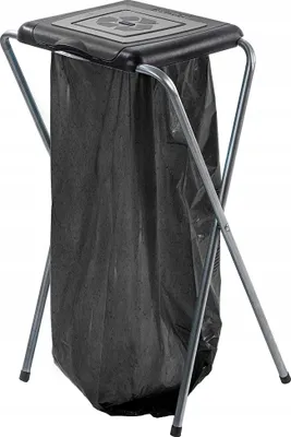 Image de Support pour sac poubelle - Support pour tri sélectif - Pour 1 sac poubelle - 120 L - Autoportant - Stable