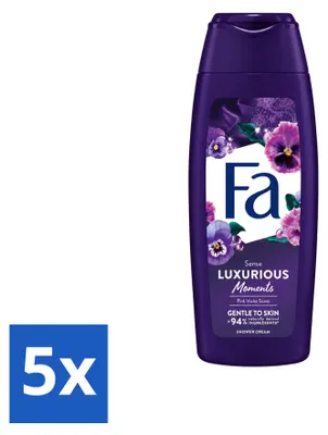 Produktbild von 5 x Fa Luxurious Moments Douchecreme - Rosa Veilchen - 250 ml - Vorteilspackung - 5 Stücke