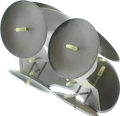 Produktbild von Adventskranzkerzenhalter Braun antik used Look Ø 6,5 cm aus Metall - 4er Set