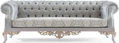 Produktbild von Casa Padrino Luxus Barock Sofa Türkis / Silber / Gold 225 x 86 x H. 92 cm - Edles Wohnzimmer Sofa im Barockstil