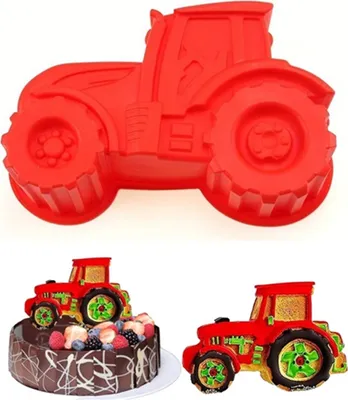 Produktbild von GKA XL Silikon Backform Traktor Silikonbackform 27 cm Backform Silikonform Kinder Kuchen Landwirt Bauer