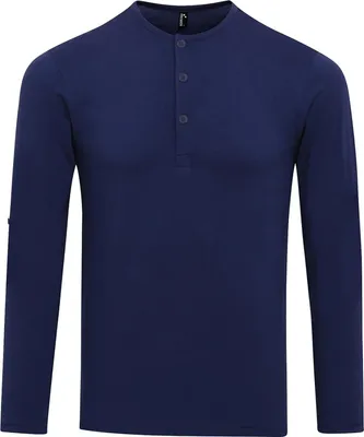 Productafbeelding van Herren T-shirt met ronde hals en lange mouwen, te rollen, model RW6235 (3XL) (Indigo)