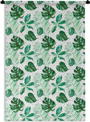 Produktbild von MuchoWow® Wandteppich Wandbehang Vintage - Blatt - Pflanzen 60x90 cm Tapisserie Dekoration Wandtuch - Foto-Teppich - Abwaschbar