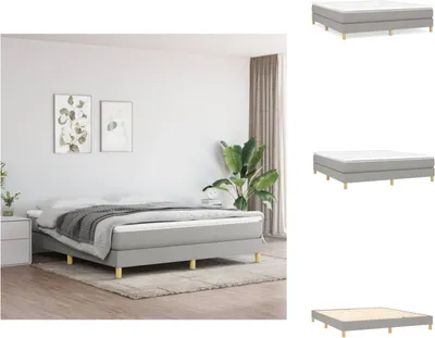 Produktbild von vidaXL Boxspringbett Hellgrau 180x200 cm Stoff - Betten & Bettgestelle