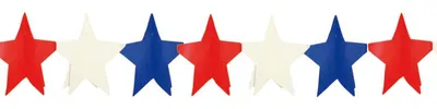 Produktbild von Girlande mit Sternen im USA-Design, aus schwer entflammbarem Seidenpapier, 3m lang