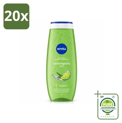 Immagine prodotto di 20 flaconi di bagnoschiuma NIVEA al limone e agli oli – 500 ml – confezione grande – 20 pezzi