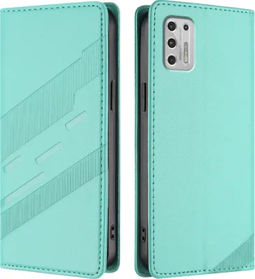 Produktbild von Hülle für Motorola Moto G Stylus 4G 2021, Kunstleder Brieftaschen Handyhülle mit Kartenfach und Standfunktion Türkis