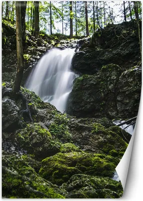Produktbild von Vlies fototapete Wasserfall im Wald 200x280 cm Feeby Grün inkl. Kleber einfache Montage