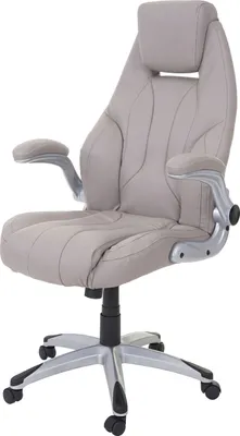 Obrázek produktu pro Kancelářská židle HWC-A65, kancelářská židle, manažerská otočná židle, Imitace kůže s certifikátem   taupe-grey