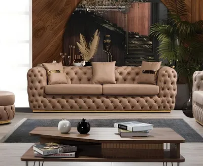 Obrázok produktu pre Pohovka 3-miestna chesterfield Pohovky trojmiestne moderný dizajn nábytok do obývačky