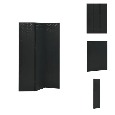 Obrázek produktu pro vidaXL 3-dílný dělič místností černý 120x180 cm ocel - Dělič místností
