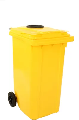 Produktbild von PROREGAL Premium 2-Rad-Mülltonne MGB mit Einwurfrosette für Flaschen & Dosen | 240 Liter, HxBxT 107,9x58,3x73,7cm | HDPE-Kunststoff | Gelb