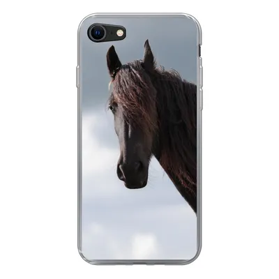 Produktbild von MuchoWow® Handyhülle Schutzhülle Hülle für iPhone SE 2022 Pferde - Himmel - Porträt Silikon Softcase Handy Hülle - Schutzhülle