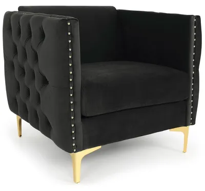 Image de MENZZO Fauteuil Joshua Velours Noir