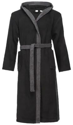 Image de Ladeheid peignoir de bain homme éponge 100% coton LA40-190 (noir-30/gris foncé-12, XL)